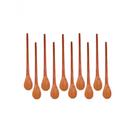 Kit 10 Peças Colher De Pau Madeira Modelos Mingau 27 Cm