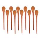 Kit 10 Peças Colher De Pau Madeira Modelos Molho 18 Cm