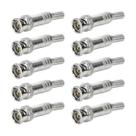 Kit 10 Peças Conector Bnc Com Mola Plug Cftv Alta Qualidade
