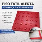 Kit 10 Peças do Piso Tátil PVC 25x25cm Alerta com Dupla Face