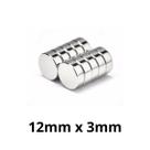 Kit 10 Peças Imã Neodímio Disco Magnético N35 12 x 3 mm Super Forte Potente Redondo