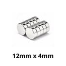 Kit 10 Peças Imã Neodímio Disco Magnético N35 12 x 4 mm Super Forte Potente Redondo Kit 10 Peças Imã Neodímio Disco Magnético N35 12 x 4 mm Super Forte Potente Redondo