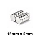 Kit 10 Peças Imã Neodímio Disco Magnético N35 15 x 5 mm Super Forte Potente Redondo Kit 10 Peças Imã Neodímio Disco Magnético N35 15 x 5 mm Super Forte Potente Redondo