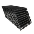 Kit 10 Peças Palete Estrado Piso Plástico Preto 2,5x25x50 Cm