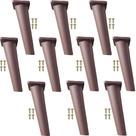 Kit 10 Peças - Pé Paris Mogno Palito Retrô Para Móveis De 16cm