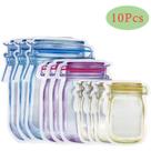 Kit 10 Peças Saco Zip Mantimentos Reutilizável Modelo Pote para Cozinha Universal Armazenamento Versátil Mantém Alimentos Geladeira Organizada