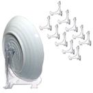 Kit 10 Peças Suporte P/ Pratos Acrílico Transparente 17,5cm Kit 10 Peças Suporte P/ Pratos Acrílico Transparente 17,5cm