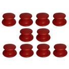 Kit 10 Pegador Puxador Tampa Vidro e Ferro Panela Vermelho