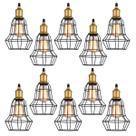 Kit 10 Pendente Aço Taschibra 40w Vintage 160 Preto Lustre