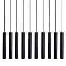 Kit 10 Pendente Luminária Tubo Preto 30 Cm