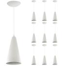 Kit 10 Pendentes Cone Lowcost Aluminio Decoracao Branco
