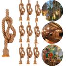 Kit 10 Pendentes E27 Corda Sisal Retrô Ideal para Área de Lazer, Estúdios e Ambientes Boho Chic