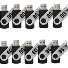 Kit 10 Pendrive 8GB Usb 2.0 Altomex AL-U-8 Preto e Prata