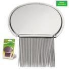 Kit 10 Pente Fino Aço Inox Ferro Piolhos Lêndeas Blister Atacado