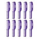 Kit 10 Pentes Plástico Dente Duplo Serrilhado Roxo Bonitta