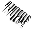 Kit 10 Pentes Profissional Cabeleireiro Pente Fino Garfo Salão Barbeiro para Corte