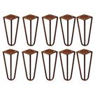 Kit 10 Pés de Metal 15 CM Hairpin Legs Mesas de Centro Puffs Bronze G41