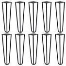 Kit 10 Pés de Metal 25 CM Hairpin Legs Mesas de Centro Puffs Preto G41