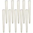 Kit 10 Pés de Metal 90 CM Hairpin Legs Aparador e Mesa de Canto Dourado G41