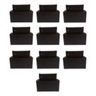 Kit 10 Pés Plátisco Retangular 5x10 Cm Preto