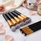 Kit 10 Pincéis Profissional Maquiagem Esfumar Preto