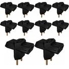 Kit 10 Pino Adaptador Benjamin 3 Saidas Preto 2x10A 1x20A