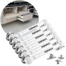 Kit 10 Pistões A Gás Para Portas De Armários Cozinha 100n Abre Para Baixo Branco
