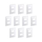 Kit 10 Placa 4X2 P 2 Mód Branco C Suporte Zeffia Pial 680182