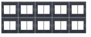 Kit 10 Placa 4x4 6 Postos Preto Liz - Tramontina