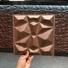 Kit 10 Placas 25x25cm 3D Decorativa Revestimento Diamante Madeira PVC Auto Relevo