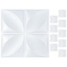 Kit 10 Placas 3D PVC Revestimento Decorativo Branco 30x30cm