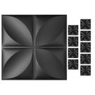 Kit 10 Placas 3D PVC Revestimento Decorativo Preto 30x30cm