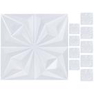 Kit 10 Placas 3D Revestimento em PVC - Modelo Losangos - Branco - 50x50cm