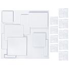 Kit 10 Placas 3D Revestimento em PVC - Modelo Retângulos - Branco - 50x50cm