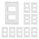 Kit 10 Placas 4x2 2 Postos Afastados Liz Branca Tramontina