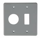 Kit 10 placas 4x4 interruptor + 1 tomada redonda cinza iriel