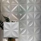 Kit 10 Placas 50x50cm 3D Decorativa Pétalas Flor Revestimento Plástico PVC Auto Relevo
