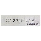 Kit 10 placas braile autoadesiva 10x3cm corrimão 10andar