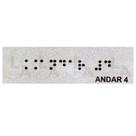 Kit 10 placas braile autoadesiva 10x3cm corrimão 4andar