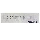 Kit 10 placas braile autoadesiva 10x3cm corrimão 6andar Kit 10 placas braile autoadesiva 10x3cm corrimão 6andar
