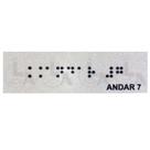 Kit 10 placas braile autoadesiva 10x3cm corrimão 7andar Kit 10 placas braile autoadesiva 10x3cm corrimão 7andar