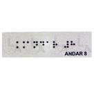 Kit 10 placas braile autoadesiva 10x3cm corrimão 8andar