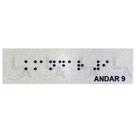 Kit 10 placas braile autoadesiva 10x3cm corrimão 9andar