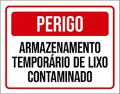 Kit 10 Placas Perigo Armazenamento Lixo Contaminado