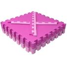 Kit 10 Placas Tatame Eva 50X50 Rosa Premium Com Bordas Laterais