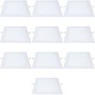 Kit 10 plafon de led quadrado embutir 24w 4000k branco neutro biv galaxy