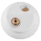 Kit 10 Plafon Duplo Redondo Sobrepor Decorativo Para 2 Lâmpadas Led Soquete Porcelana E27 100W Bivolt Ilumi