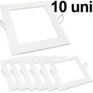 Kit 10 Plafon Embutir Luminária Led Branco Frio 18W Quadrado
