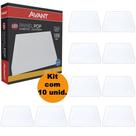 Kit 10 Plafon Painel Led Avant Alu 18W Amarelo 3000K 1260 Lúmens Quadrado de Sobrepor 22x22cm Bivolt Kit 10 Plafon Painel Led Avant Alu 18W Amarelo 3000K 1260 Lúmens Quadrado de Sobrepor 22x22cm Bivolt