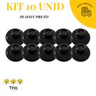 Kit 10 Plafon Preto Soquete E27 Bivolt Plafonier Redondo Luminaria Bocal de Teto Kit 10 Plafon Preto Soquete E27 Bivolt Plafonier Redondo Luminaria Bocal de Teto